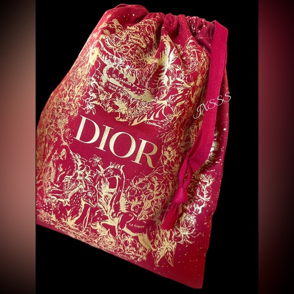 Red-Gold *Limited Edition* Dior Beauty (Lunar New Year) Drawstring Bag/Pouch - Picture 4 of 11